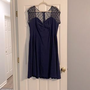 Torrid Navy Lace Polka dot top dress